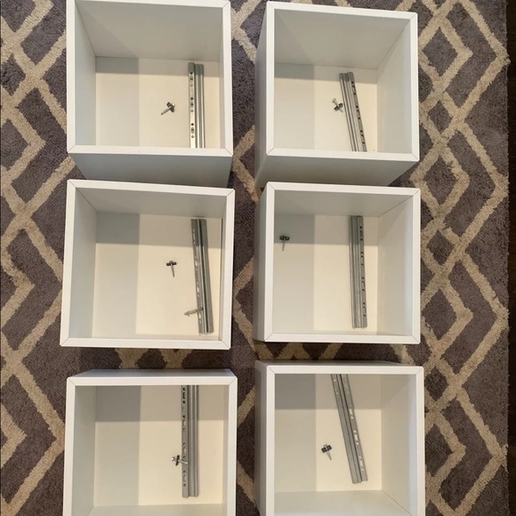 White IKEA wall mounted shelving box w/ suspension - Picture 4 of 6
